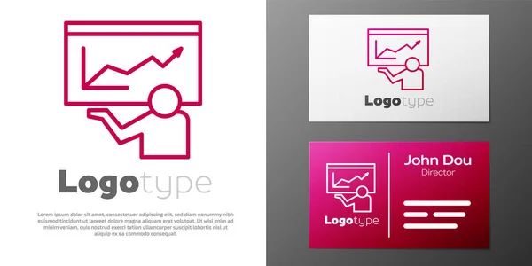 Línea Logotipo Entrenamiento Icono Presentación Aislado Sobre Fondo Blanco Elemento — Vector de stock