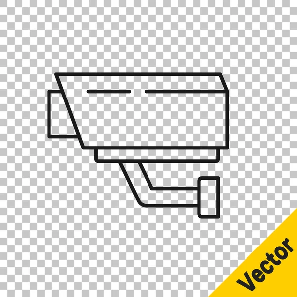 Linha Preta Ícone Câmera Segurança Isolado Fundo Transparente Vetor — Vetor de Stock