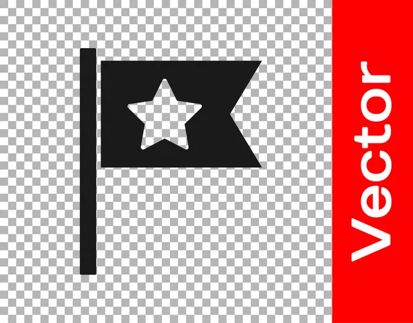 Černá Americká Vlajka Ikona Izolované Průhledném Pozadí Vlajka Usa Spojené — Stockový vektor