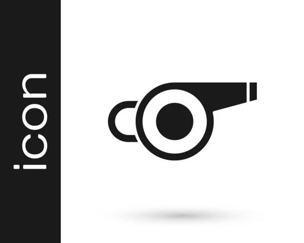 Icône Sifflet Noir Isolé Sur Fond Blanc Symbole Arbitre Panneau — Image vectorielle