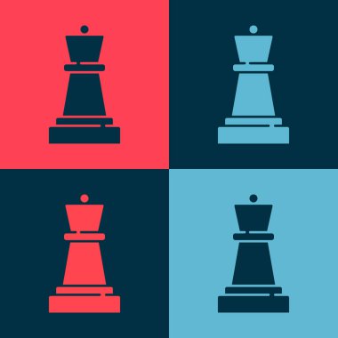 Pop Art Chess simgesi renk arkaplanında izole edildi. İş stratejisi. Oyun, yönetim, finans. Vektör.
