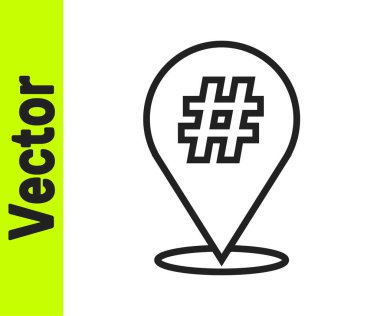 Siyah çizgi protesto simgesi beyaz arkaplanda izole edildi. Toplantı, protestocu, grev, konuşma, pankart, protesto pankartı, dilekçe, lider, broşür. Vektör.