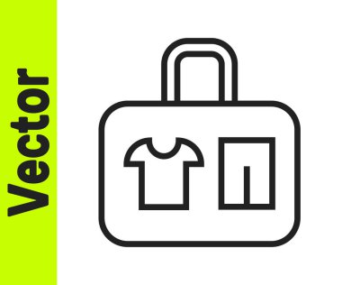 Seyahat simgesi için siyah bavul beyaz arkaplanda izole edildi. Seyahat bagaj tabelası. Seyahat bagaj ikonu. Vektör.