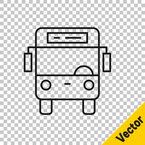 Fekete Vonal Bus Ikon Elszigetelt Átlátszó Háttérrel Közlekedési Koncepció Buszos — Stock Vector