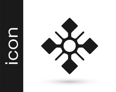 Siyah Kar Tanesi simgesi beyaz arkaplanda izole edildi. Vektör.