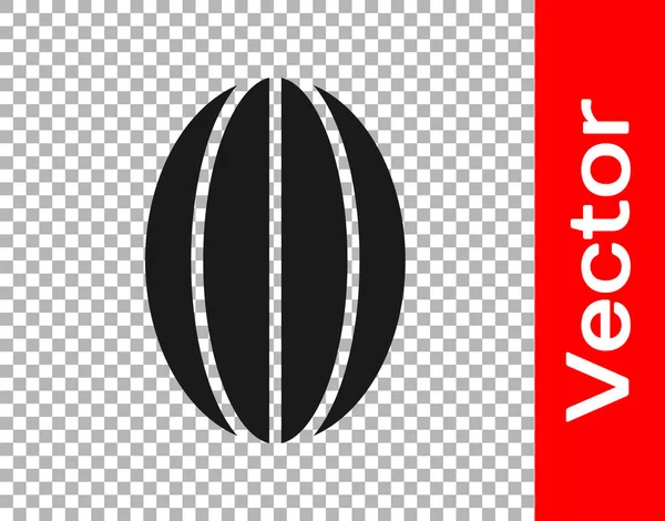 Icône Boule Rugby Noire Isolée Sur Fond Transparent Illustration Vectorielle — Image vectorielle