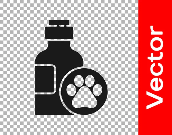 Black Pet Shampoo Icon Isolated Transparent Background Pets Care Sign — Stock Vector