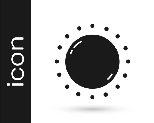 Icono Sol Negro Aislado Sobre Fondo Blanco Vector — Vector de stock