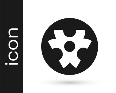 Siyah Biyolojik Tehlike sembolü beyaz arkaplanda izole edilmiş. Vektör.