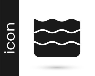 Siyah Dalga simgesi beyaz arkaplanda izole edildi. Vektör.