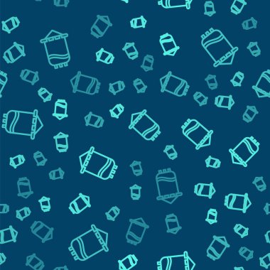 Yeşil çizgi Ortaçağ bayrak simgesi mavi arka planda izole edilmiş pürüzsüz desen. Bir kral ya da kraliçe tarafından yönetilen ülke, devlet ya da bölge. Vektör.