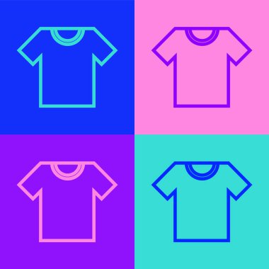 Pop Art Line tişört ikonu renk arkaplanında izole edilmiş. Vektör.