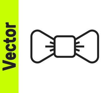 Beyaz arkaplanda siyah çizgi papyon simgesi izole edildi. Vektör.