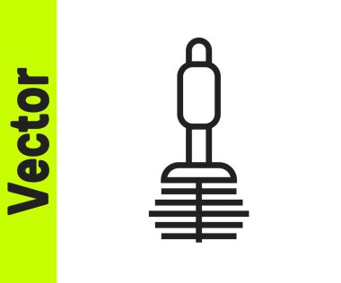 Siyah çizgi tuvalet fırçası simgesi beyaz arkaplanda izole edildi. Vektör.