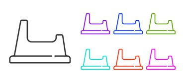 Siyah çizgi bebek tuvalet ikonu beyaz arkaplanda izole edilmiş. Lazımlık. Simgeleri renklendirin. Vektör.