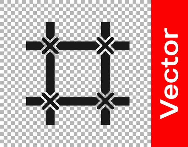 Ícone Janela Prisão Preta Isolado Fundo Transparente Vetor —  Vetores de Stock