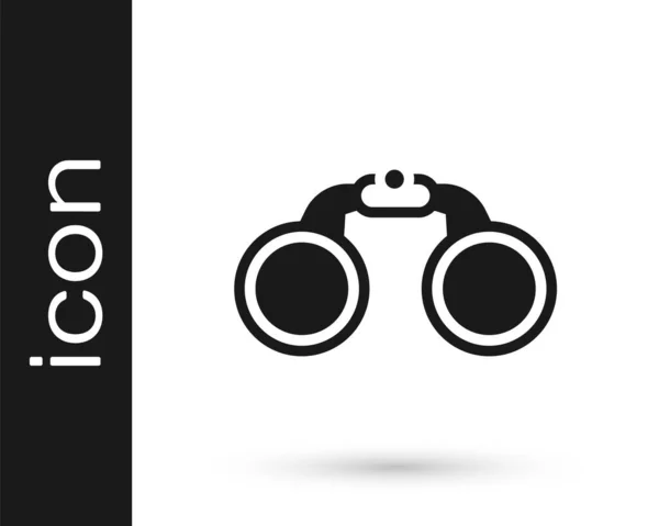 Icône Jumelles Noires Isolées Sur Fond Blanc Trouvez Signe Logiciel — Image vectorielle
