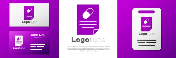 Logotype Ιατρική Συνταγή Εικονίδιο Απομονώνονται Λευκό Φόντο Έντυπο Συνταγή Ιατρική — Διανυσματικό Αρχείο