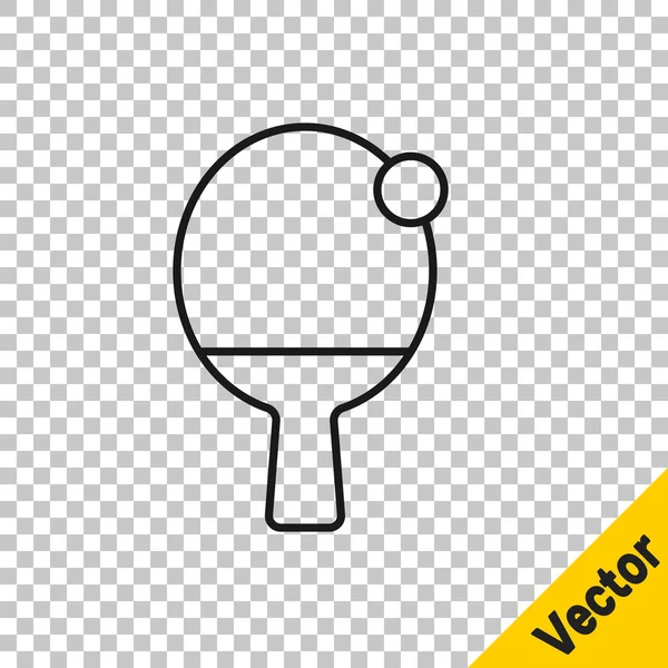 Raqueta Línea Negra Para Jugar Tenis Mesa Icono Aislado Sobre — Vector de stock