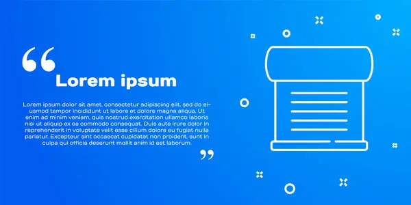 Указ Белой Линии Бумага Пергамент Иконка Прокрутки Изолированы Синем Фоне — стоковый вектор