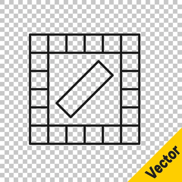 Ligne Noire Icône Jeu Société Isolé Sur Fond Transparent Vecteur — Image vectorielle