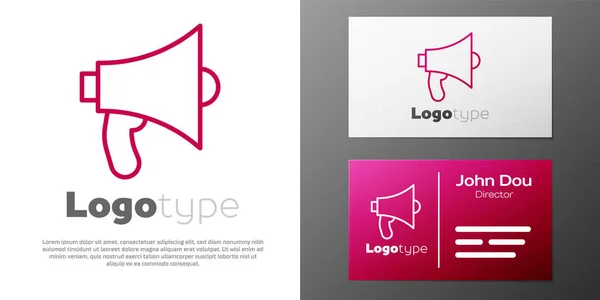 Logotype Line Ícone Megafone Isolado Fundo Branco Sinal Orador Elemento — Vetor de Stock