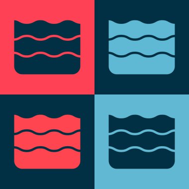 Pop Art Wave simgesi renk arkaplanında izole edildi. Vektör.