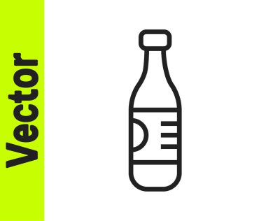 Beyaz arka planda izole edilmiş siyah çizgi su ikonu. Soda su içme tabelası. Vektör.