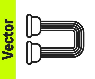 Siyah çizgi göğüs açıcı simgesi beyaz arkaplanda izole edildi. Vektör.