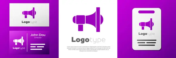 Logotype Icône Mégaphone Isolé Sur Fond Blanc Signal Haut Parleur — Image vectorielle