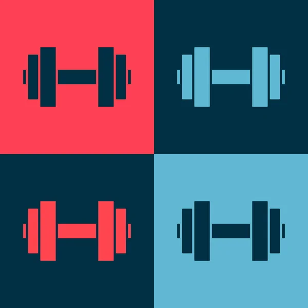 Pop Art Dumbbell Icon Isolated Color Background Muscle Lifting Icon — Stock Vector