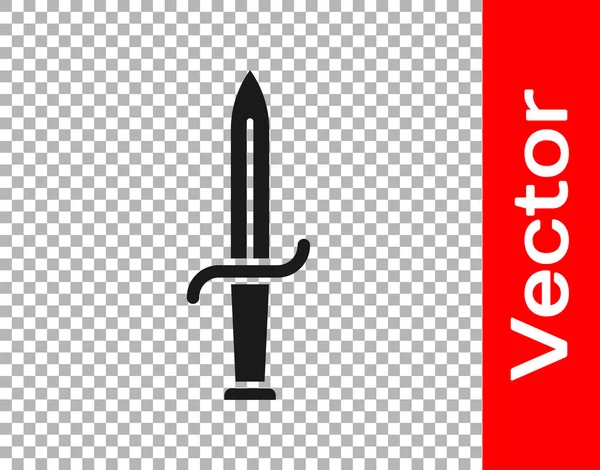 Black Dagger Symbol Isoliert Auf Transparentem Hintergrund Messerikone Schwert Mit — Stockvektor