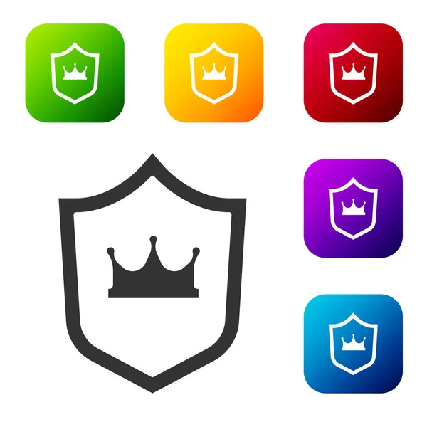 Shield Crown Icon Isolated White Background Vector — Stock Vector