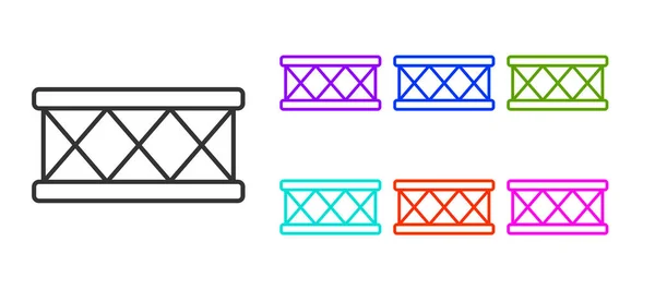 Linha Preta Ícone Tambor Isolado Fundo Branco Sinal Música Símbolo — Vetor de Stock