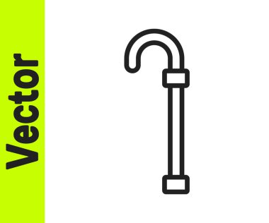 Siyah çizgili baston simgesi beyaz arka planda izole edilmiş. Vektör.