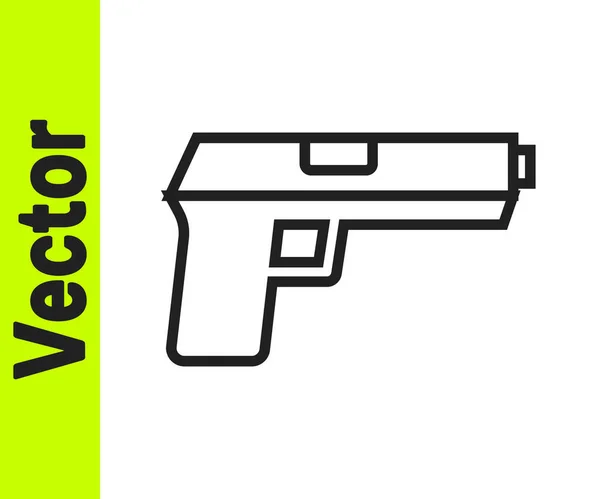 Icono Pistola Pistola Negra Aislada Sobre Fondo Blanco Pistola Policial — Vector de stock