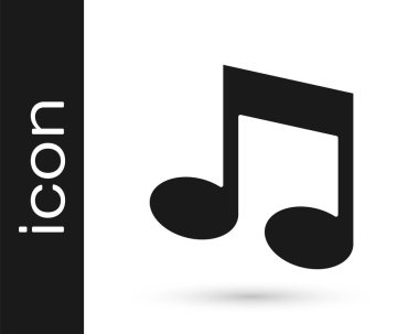 Siyah Müzik, beyaz arkaplanda izole edilmiş ton simgesi. Vektör.