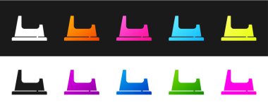 Bebek lazımlık simgesini siyah beyaz arkaplanda izole et. Lazımlık. Vektör.