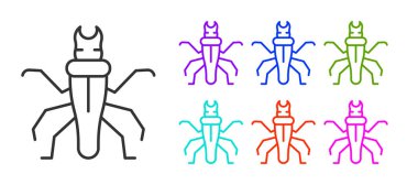 Beyaz arka planda siyah çizgi Termit simgesi izole edildi. Simgeleri renklendirin. Vektör.