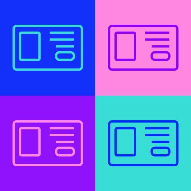 Pop sanat çizgisi kimlik tanımlama simgesi renk arkaplanında izole edildi. Sunum için, şirketin kimliği için, reklam için kullanılabilir. Vektör.