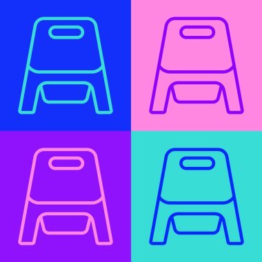 Popüler sanat çizgisi Bebek lazımlık simgesi renk arkaplanda izole edildi. Lazımlık. Vektör.