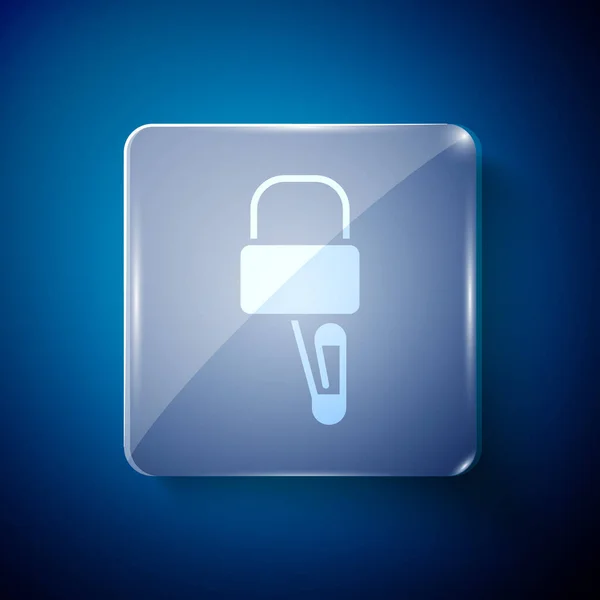 Λευκές Κλειδαριές Κλειδαριές Για Εικονίδιο Κλειδώματος Που Απομονώνεται Μπλε Φόντο — Διανυσματικό Αρχείο