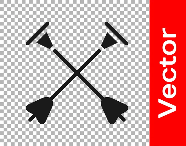 Flecha Negra Con Icono Punta Ventosa Aislado Sobre Fondo Transparente — Vector de stock
