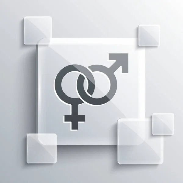 Grijze Gender Pictogram Geïsoleerd Grijze Achtergrond Symbolen Van Mannen Vrouwen — Stockvector