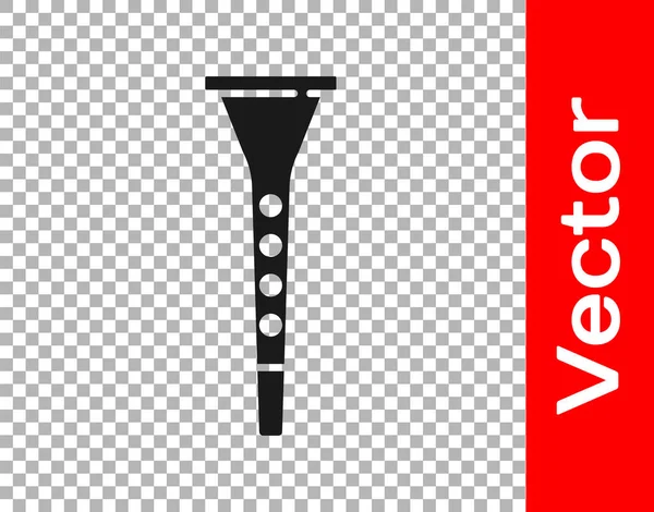 Черный Иконка Clarinet Изолированы Прозрачном Фоне Музыкальный Инструмент Вектор — стоковый вектор