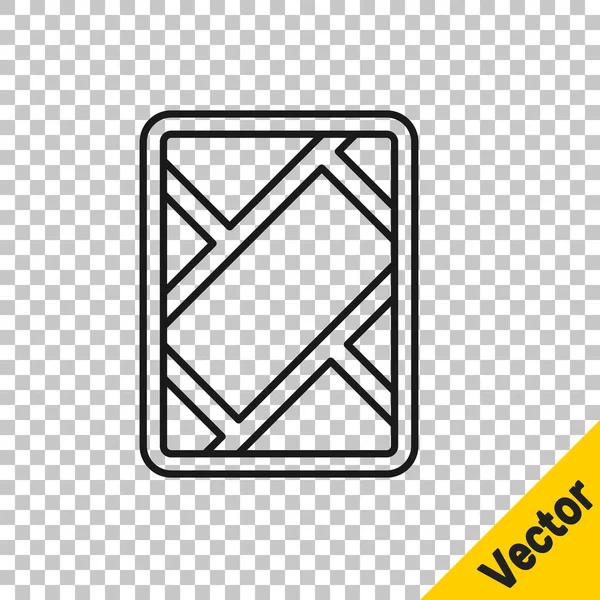 Black Line Gps Gerät Mit Kartensymbol Isoliert Auf Transparentem Hintergrund — Stockvektor