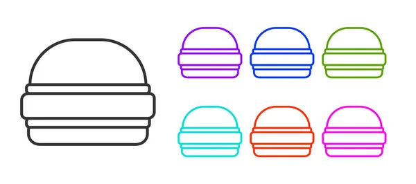 Línea Negra Icono Hamburguesa Aislado Sobre Fondo Blanco Icono Hamburguesa — Vector de stock