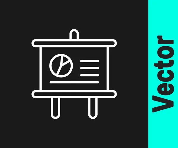 Weiße Linie Präsentationstafel Mit Diagramm Zeitplan Diagramm Diagramm Infografik Kuchendiagramm — Stockvektor