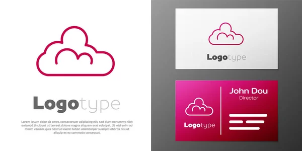 Línea Logotipo Icono Meteorológico Nube Aislado Sobre Fondo Blanco Elemento — Vector de stock