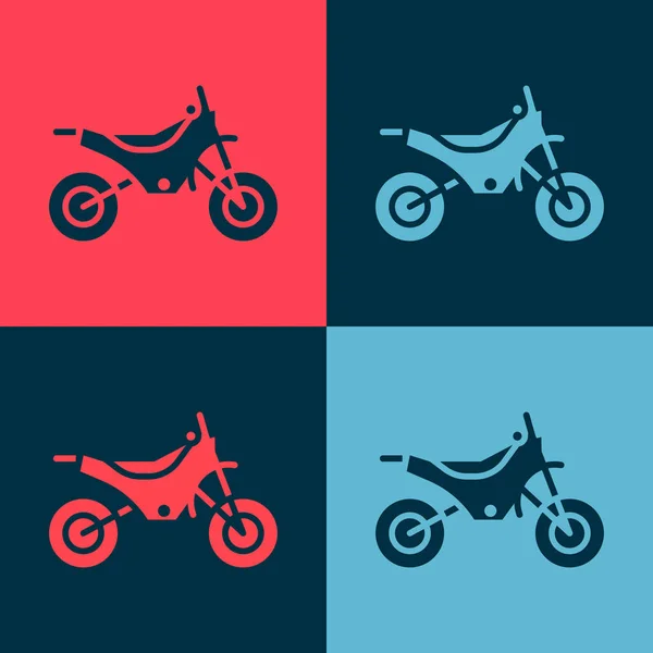 Pop Art Icône Vélo Montagne Isolé Sur Fond Couleur Illustration — Image vectorielle